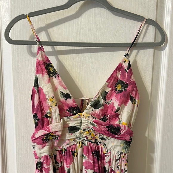 Abercrombie & Fitch Floral Maxi Dress with Pink and Cream Pockets Size Small - Picture 5 of 5